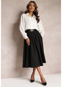 Czarna Spódnica Rozkloszowana z Paskiem Tenga ze sklepu Renee odzież w kategorii Spódnice - zdjęcie 157079574