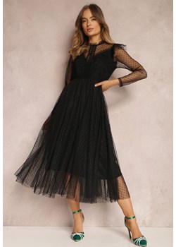 Czarna Sukienka z Koronką i Tiulem Welvia ze sklepu Renee odzież w kategorii Sukienki - zdjęcie 157079614