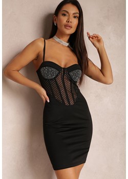 Czarna Sukienka Dopasowana z Gorsetową Górą Yaremile ze sklepu Renee odzież w kategorii Sukienki - zdjęcie 157079711