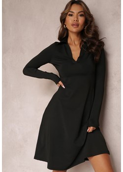 Czarna Sukienka z Kołnierzykiem Moritte ze sklepu Renee odzież w kategorii Sukienki - zdjęcie 157080214