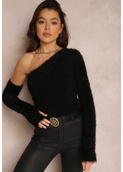 Czarny Sweter na Jedno Ramię Pholy ze sklepu Renee odzież w kategorii Swetry damskie - zdjęcie 157080254