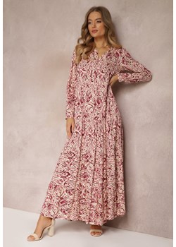 Ciemnoróżowa Sukienka Rozkloszowana z Falbankami Elem ze sklepu Renee odzież w kategorii Sukienki - zdjęcie 157081390