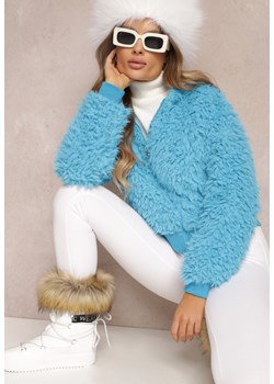 Niebieska Kurtka Wełniana z Kapturem Makil ze sklepu Renee odzież w kategorii Kurtki damskie - zdjęcie 157081723