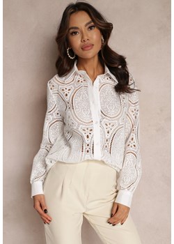 Biała Koszula Koronkowa Cleree ze sklepu Renee odzież w kategorii Koszule damskie - zdjęcie 157082360