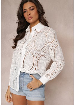 Biała Koszula Koronkowa Cleree ze sklepu Renee odzież w kategorii Koszule damskie - zdjęcie 157082362