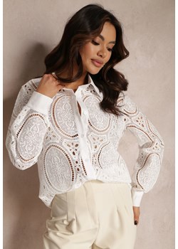 Biała Koszula Koronkowa Cleree ze sklepu Renee odzież w kategorii Koszule damskie - zdjęcie 157082364