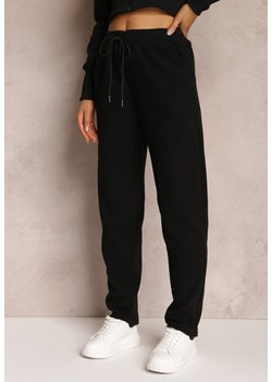 Czarne Spodnie Dresowe z Gumką w Pasie Imith ze sklepu Renee odzież w kategorii Spodnie damskie - zdjęcie 157083822