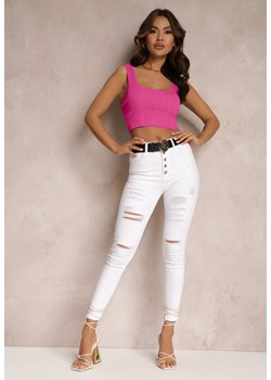 Białe Jeansy Skinny z Wysokim Stanem Yholo ze sklepu Renee odzież w kategorii Jeansy damskie - zdjęcie 157084302
