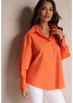 Pomarańczowa Koszula Bawełniana i Trapezowa Nene ze sklepu Renee odzież w kategorii Koszule damskie - zdjęcie 157085234