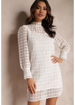 Biała Pudełkowa Sukienka z Golfem Neshul ze sklepu Renee odzież w kategorii Sukienki - zdjęcie 157085530