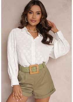 Biała Koszula z Kołnierzem i Szerokimi Mankietami Yanilo ze sklepu Renee odzież w kategorii Koszule damskie - zdjęcie 157086050