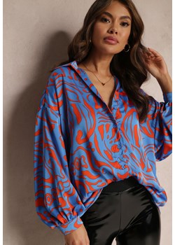 Niebieska Koszula z Szerokimi Rękawami z Mankietami Kaisley ze sklepu Renee odzież w kategorii Koszule damskie - zdjęcie 157086221