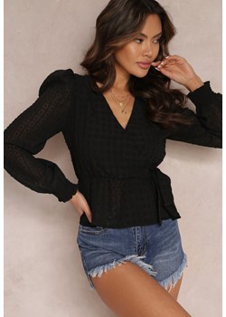 Czarna Bluzka Megessa ze sklepu Renee odzież w kategorii Bluzki damskie - zdjęcie 157086851