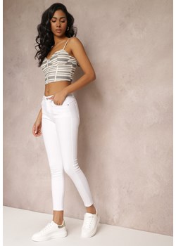 Białe Jeansy Skinny z Efektem Push Up Karinali ze sklepu Renee odzież w kategorii Jeansy damskie - zdjęcie 157087893