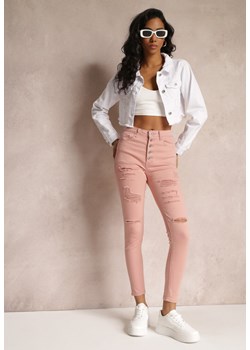 Różowe Jeansy Skinny z Wysokim Stanem Yholo ze sklepu Renee odzież w kategorii Jeansy damskie - zdjęcie 157087993