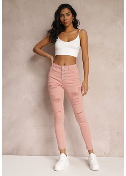 Różowe Jeansy Skinny z Wysokim Stanem Yholo ze sklepu Renee odzież w kategorii Jeansy damskie - zdjęcie 157087994