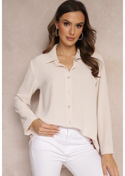 Jasnobeżowa Koszula Oversize Kassi ze sklepu Renee odzież w kategorii Koszule damskie - zdjęcie 157089110