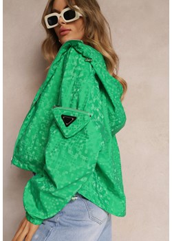 Zielona Kurtka z Zasuwaną Kieszonką na Rękawie i Nieodpinanym Kapturem Evarria ze sklepu Renee odzież w kategorii Kurtki damskie - zdjęcie 157089632