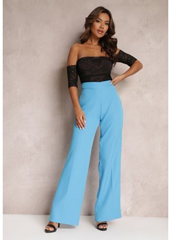Niebieskie Spodnie Szerokie High Waist Dule ze sklepu Renee odzież w kategorii Spodnie damskie - zdjęcie 157089771