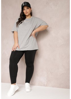 Szary Bawełniany T-shirt Oversize Thenika ze sklepu Renee odzież w kategorii Bluzki damskie - zdjęcie 157090680
