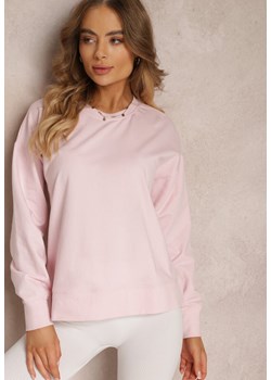 Różowa Bluza z Długim Rękawem i Okrągłym Dekoltem Miyoko ze sklepu Renee odzież w kategorii Bluzy damskie - zdjęcie 157090924