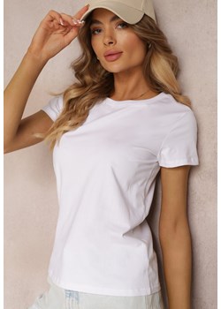 Biały T-shirt z Linii Basic Apoxis ze sklepu Renee odzież w kategorii Bluzki damskie - zdjęcie 157091014