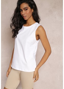 Biały Top z Gładkiej Tkaniny Kamena ze sklepu Renee odzież w kategorii Bluzki damskie - zdjęcie 157091084