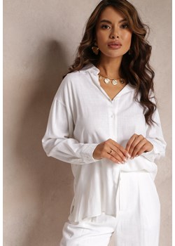 Biała Bawełniana Koszula Przedłużona z Tyłu Teriolisa ze sklepu Renee odzież w kategorii Koszule damskie - zdjęcie 157091930