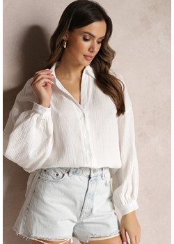 Biała Bawełniana Koszula z Linii Oversize Karerria ze sklepu Renee odzież w kategorii Koszule damskie - zdjęcie 157092021