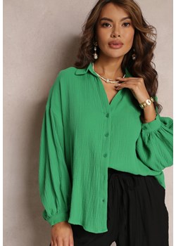 Zielona Bawełniana Koszula z Linii Oversize Karerria ze sklepu Renee odzież w kategorii Koszule damskie - zdjęcie 157092030