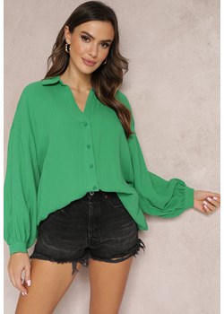 Zielona Bawełniana Koszula z Linii Oversize Karerria ze sklepu Renee odzież w kategorii Koszule damskie - zdjęcie 157092032