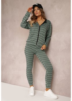 Zielony 2-częściowy Komplet Dresowy z Bluzą i Spodniami Agasima ze sklepu Renee odzież w kategorii Dresy damskie - zdjęcie 157093253