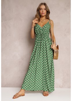 Zielona Sukienka Maxi na Ramiączkach z Wiskozy Satha ze sklepu Renee odzież w kategorii Sukienki - zdjęcie 157095910
