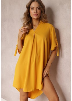 Żółta Pudełkowa Sukienka Oversize z Kołnierzykiem Zaya ze sklepu Renee odzież w kategorii Sukienki - zdjęcie 157097563