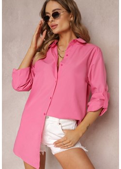 Różowa Koszula z Kołnierzem i Rękawami na Guzik Spruha ze sklepu Renee odzież w kategorii Koszule damskie - zdjęcie 157100271
