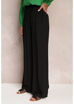 Czarne Spodnie Materiałowe z Marszczoną Gumką Pimpernel ze sklepu Renee odzież w kategorii Spodnie damskie - zdjęcie 157100810