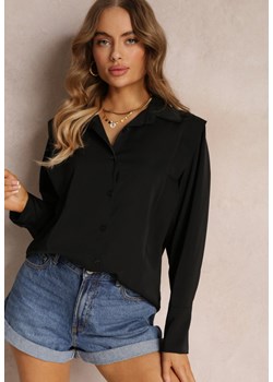 Czarna Koszula z Kołnierzem i Przeszyciami Emoree ze sklepu Renee odzież w kategorii Koszule damskie - zdjęcie 157101772