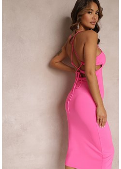 Fuksjowa Sukienka Sadoul ze sklepu Renee odzież w kategorii Sukienki - zdjęcie 157103190