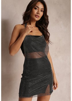 Czarna Sukienka Mini z Cienkich Łańcuszków z Odkrytymi Plecami Urise ze sklepu Renee odzież w kategorii Sukienki - zdjęcie 157103512