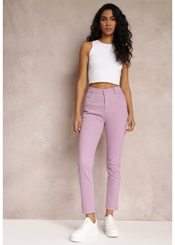 Fioletowe Gładkie Spodnie o Kroju Slim Madysen ze sklepu Renee odzież w kategorii Spodnie damskie - zdjęcie 157103914