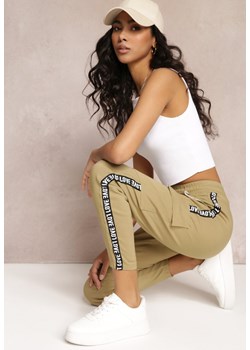 Ciemnobeżowe Spodnie Olythia ze sklepu Renee odzież w kategorii Spodnie damskie - zdjęcie 157105474
