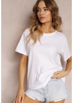 Biały T-shirt z Krótkim Rękawem i Okrągłym Dekoltem Volksa ze sklepu Renee odzież w kategorii Bluzki damskie - zdjęcie 157105484