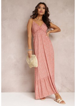 Różowa Sukienka Rozkloszowana z Gumką w Pasie Konasia ze sklepu Renee odzież w kategorii Sukienki - zdjęcie 157107691