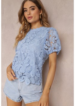 Niebieska Bluzka z Koronkowej Tkaniny Tova ze sklepu Renee odzież w kategorii Bluzki damskie - zdjęcie 157110631