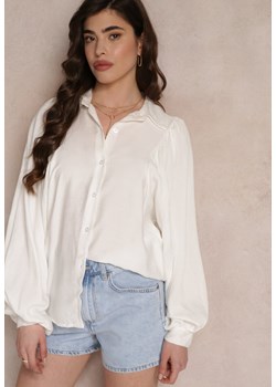 Biała Koszula Nietoperz z Wiskozą Caile ze sklepu Renee odzież w kategorii Koszule damskie - zdjęcie 157111452