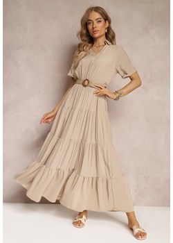 Beżowa Sukienka Pelletier ze sklepu Renee odzież w kategorii Sukienki - zdjęcie 157112153