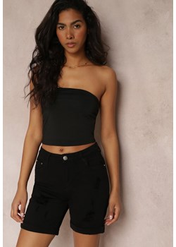Czarne Jeansowe Szorty z Efektem Push Up Metaux ze sklepu Renee odzież w kategorii Szorty - zdjęcie 157112232
