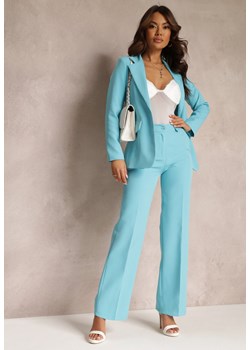 Niebieskie Spodnie w Kant w Garniturowym Stylu High Waist Jaessa ze sklepu Renee odzież w kategorii Spodnie damskie - zdjęcie 157112642