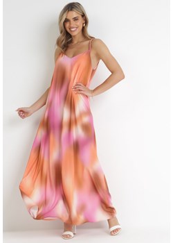 Pomarańczowo-Różowa Sukienka Maxi na Cienkich Ramiączkach Talana ze sklepu Born2be Odzież w kategorii Sukienki - zdjęcie 157116080