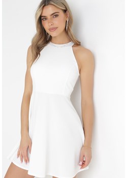 Biała Rozkloszowana Sukienka Mini bez Rękawów Thetasia ze sklepu Born2be Odzież w kategorii Sukienki - zdjęcie 157120604